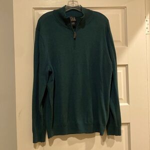 Men’s XL hunter green 1/4 zip wool sweater